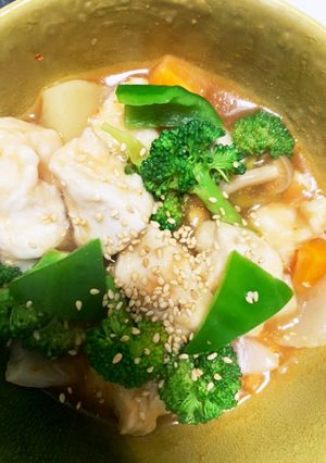 全てレンジ胸肉と根菜のトリチリ風蒸し煮-レシピのメイン写真