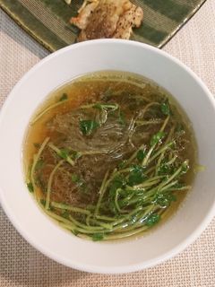 豆苗と春雨スープ-レシピのメイン写真