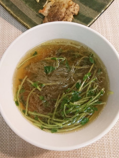 豆苗と春雨スープ-レシピのメイン写真