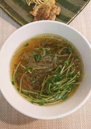 豆苗と春雨スープ-レシピのメイン写真