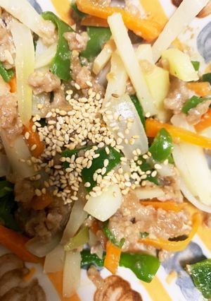 全てレンジ中濃ソースロコモコ味青椒肉絲風-レシピのメイン写真