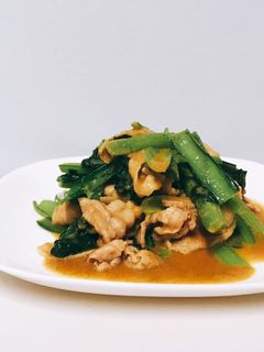 豚バラと小松菜のカレーみそ炒め-レシピのメイン写真