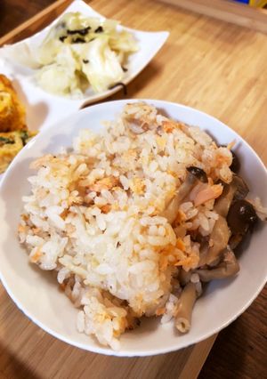 かやのだし使用　炊飯器で鮭ごはん-レシピのメイン写真