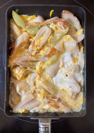 卵焼き器で、ねぎちくわ丼の具-レシピのメイン写真