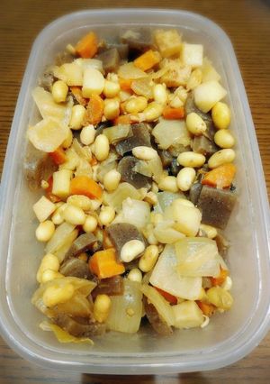 作り置き　しょうがの利いた大豆の五目炒め-レシピのメイン写真