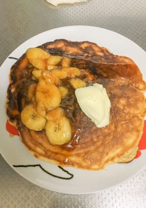 キャラメリゼバナナとさつま芋パンケーキ-レシピのメイン写真