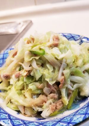副菜に　キャベツとネギとシーチキン炒め-レシピのメイン写真
