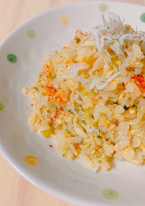 糖質制限☆野沢菜としらすの白滝炒飯-レシピのメイン写真