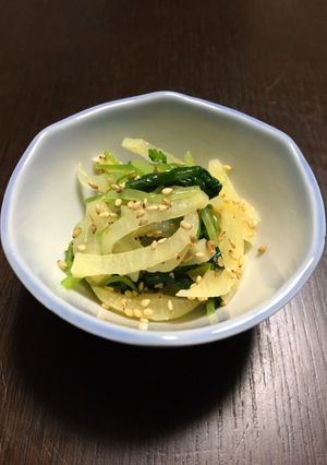三つ葉と沢庵の和え物-レシピのメイン写真