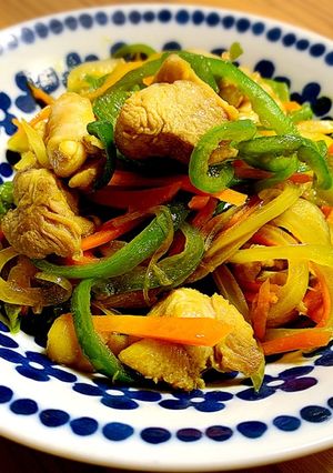 鶏もも肉のカレー醤油野菜炒め-レシピのメイン写真