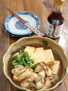 かきと焼き豆腐のすき焼き風-レシピのメイン写真