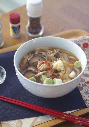 体ぽかぽか鶏ときのこの生姜あんかけうどん-レシピのメイン写真
