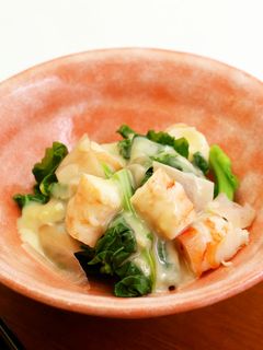 菜の花と海老のからし酢味噌和え-レシピのメイン写真