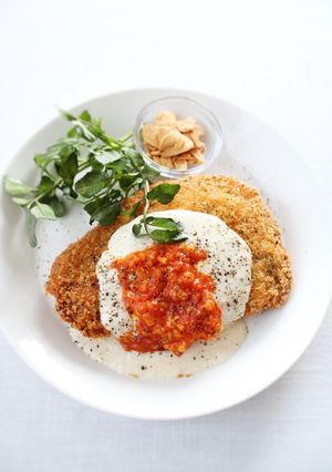 簡単メーン【チーズトマトソースとんかつ】-レシピのメイン写真
