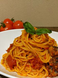ピリ辛いわしのトマトパスタ-レシピのメイン写真