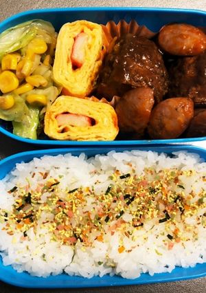 息子弁当♥少しは野菜も食え！キャベツ食え-レシピのメイン写真
