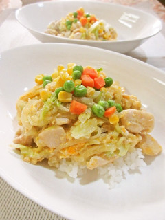 オッサンの親子丼カルボナーラ風-レシピのメイン写真