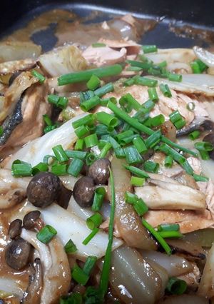 冷や汁の素で旨味倍！白菜ちゃんちゃん焼き-レシピのメイン写真