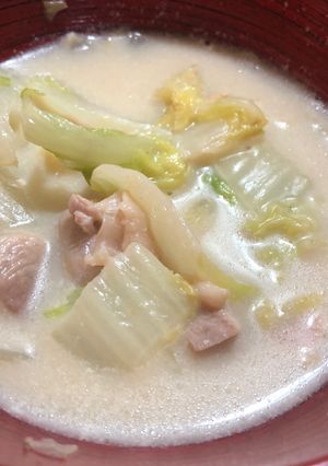 無水フライパンで鶏肉やわらか豆乳スープ-レシピのメイン写真
