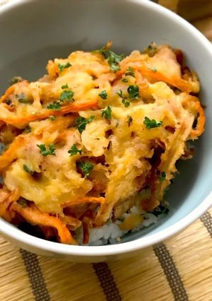 豚こまかき揚げ丼♪-レシピのメイン写真
