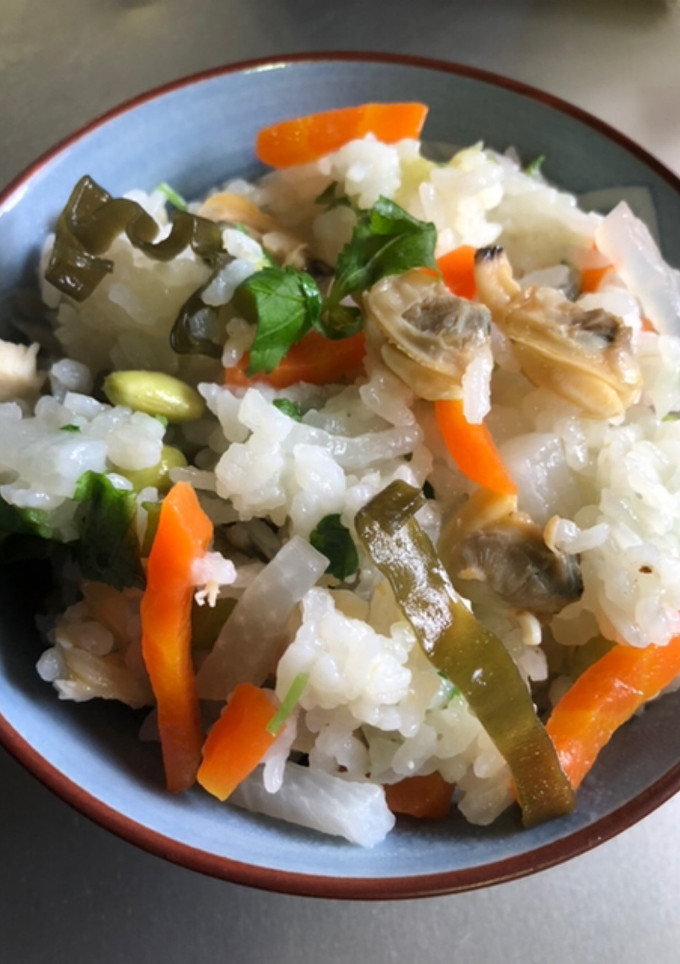 あさりと枝豆の野菜たっぷり炊き込みご飯-レシピのメイン写真