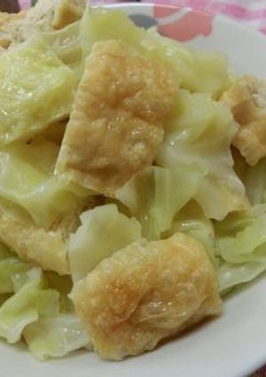 10分☆キャベツと油揚げのシャンタン煮-レシピのメイン写真