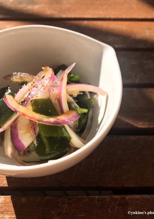 紫玉葱とワカメの和物-レシピのメイン写真