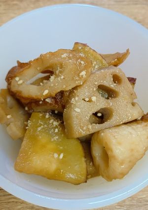 ビタクラフトで簡単　蓮根ちくわの甘辛煮-レシピのメイン写真
