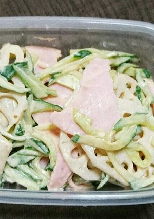 蓮根ときゅうりとハムのサラダ-レシピのメイン写真
