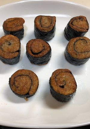 簡単自然薯の磯辺揚げ　海苔巻き　磯辺チン-レシピのメイン写真
