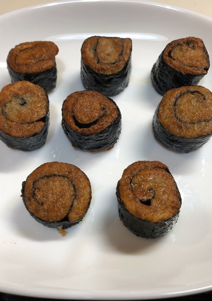 簡単自然薯の磯辺揚げ　海苔巻き　磯辺チン-レシピのメイン写真