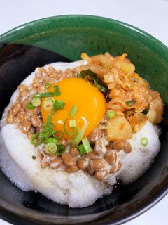 ふわふわ卵の納豆ご飯キムチ添え★-レシピのメイン写真