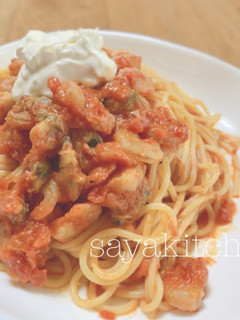 味噌が隠し味♡シーフードトマトパスタ-レシピのメイン写真