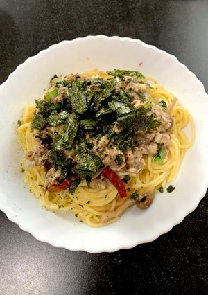 サバ缶とキノコのパスタ-レシピのメイン写真
