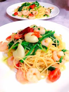 小海老とほうれん草のペペロンチーノ-レシピのメイン写真