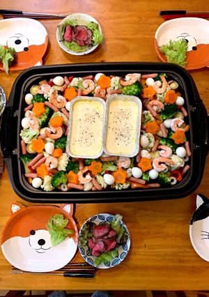 フライパンでチーズフォンデュ-レシピのメイン写真