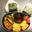 息子休日弁当!塩おにぎり大好きboy