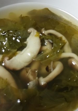 レタスとキノコのスープ-レシピのメイン写真