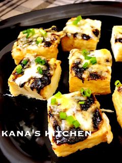 のりとチーズをのせた厚揚げおつまみ♪♪-レシピのメイン写真