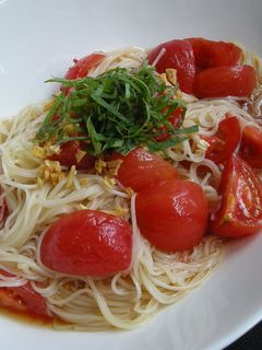 イタリアンな和風あじ♪トマトそうめん。-レシピのメイン写真