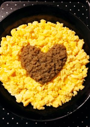 ハートそぼろ丼-レシピのメイン写真