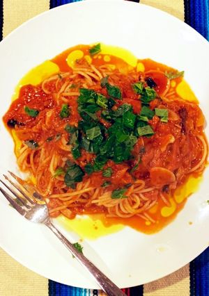 大葉香るツナとトマトのスパゲティ-レシピのメイン写真
