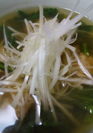 長葱と春菊が香る焼きつくね汁-レシピのメイン写真
