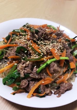 牛肉とニラのチャプチェ-レシピのメイン写真