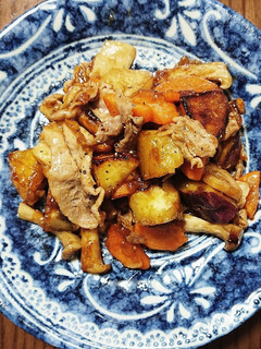 豚肉とサツマイモとエリンギの甘辛炒め-レシピのメイン写真