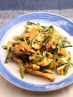 簡単!野菜天と春菊の味噌炒め-レシピのメイン写真