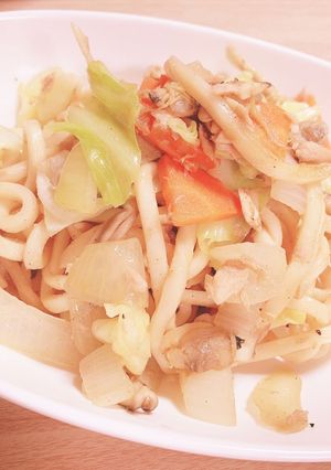 時短！ボンゴレ焼きうどん-レシピのメイン写真