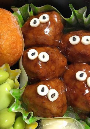 簡単！時短！まっくろくろすけキャラ弁-レシピのメイン写真