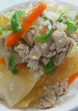 【保育園給食】揚げワンタンの野菜あんかけ-レシピのメイン写真