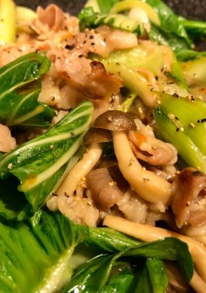 豚バラときのこの青菜炒め-レシピのメイン写真